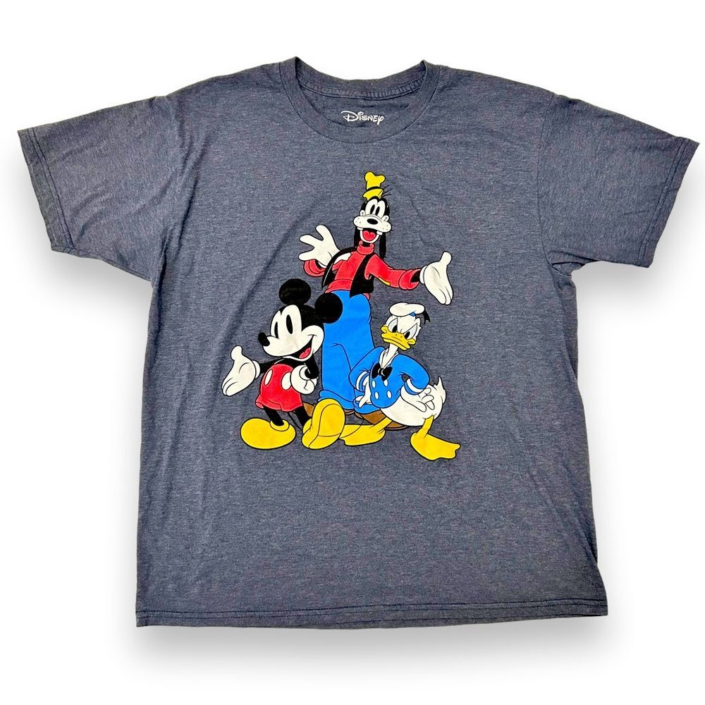Disney Big Three Trio Mickey Mouse Donald Duck Goofy T-shirt Size Large